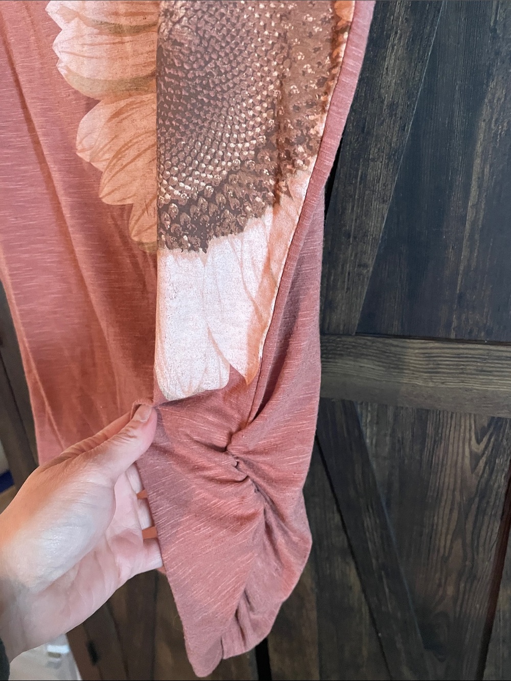 Maurices Rust Sunflower Accent Short Sleeve Tee - Picture 4 of 5
